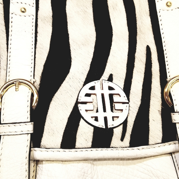 Antonio Melani leather handbag white and black - Picture 3 of 7